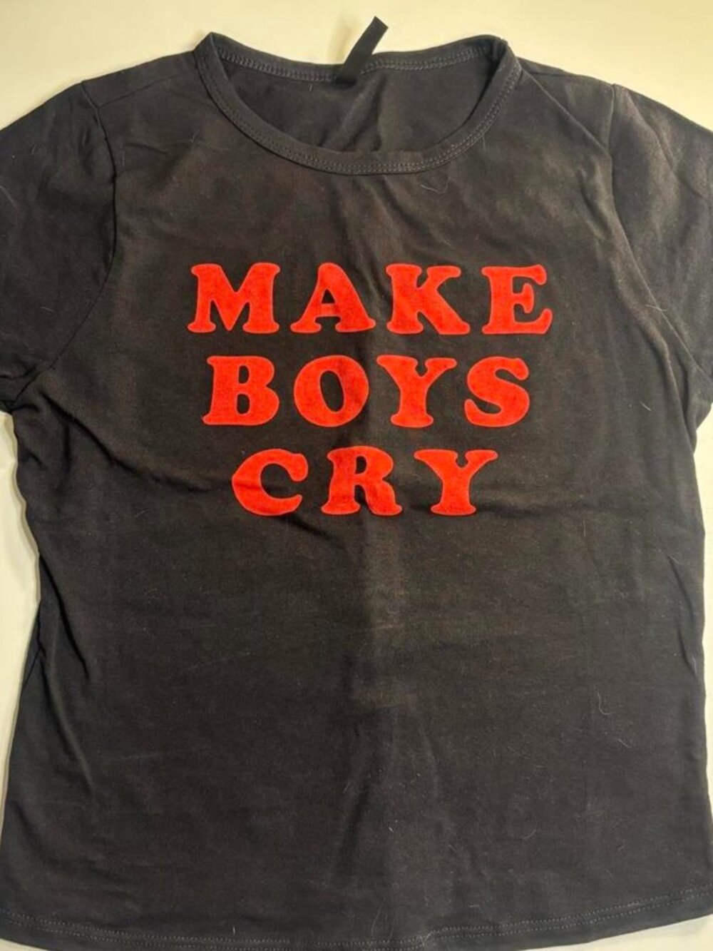Black & red "Make Boys Cry" baby tee - brand new from Dolls Kill